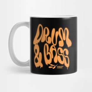 DRUM AND BASS  - Liquid Y2K Font (Orange) ) Mug